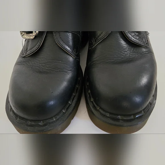 Dr. Martens Black Leather Shoes with Distinctive Silver Buckle - Picture 5 of 9